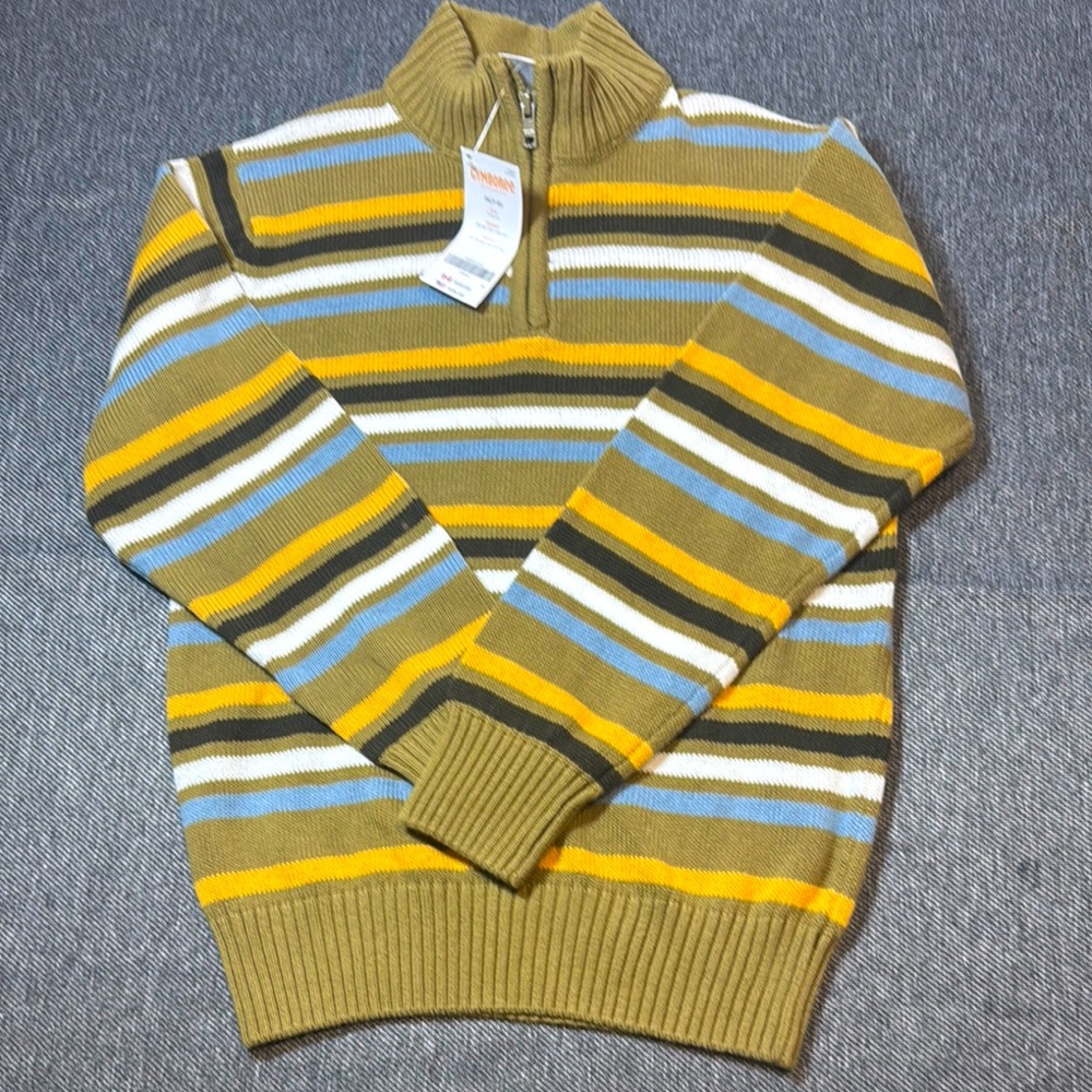 Striped Kids Gymboree Sweater - Yellow, Blue, Brown, NWT, Size 7-8